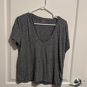 Madewell Charcoal V-Neck Short Sleeve Tee